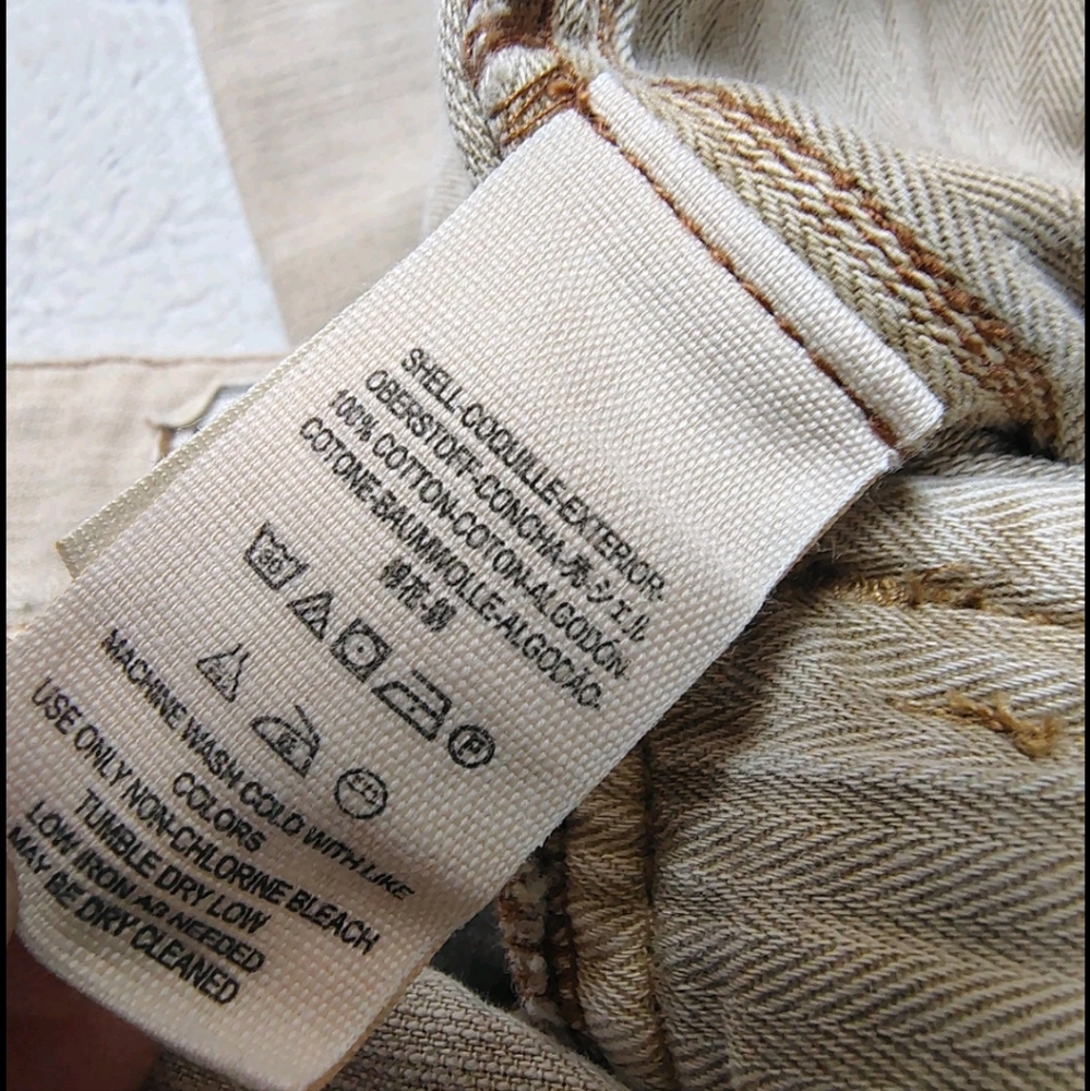 Free People Utility Boyfriend Button Fly Cotton Tan Pants Women's 29 Mid Rise - Picture 7 of 9